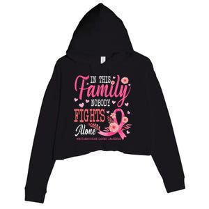 In This Family Nobody Fights Alone Neuroendocrine Cancer Cool Gift Crop Fleece Hoodie