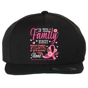 In This Family Nobody Fights Alone Neuroendocrine Cancer Cool Gift Wool Snapback Cap