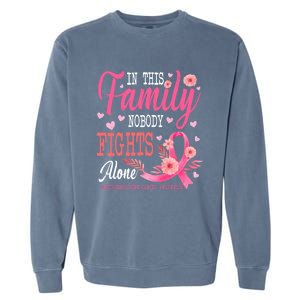 In This Family Nobody Fights Alone Neuroendocrine Cancer Cool Gift Garment-Dyed Sweatshirt