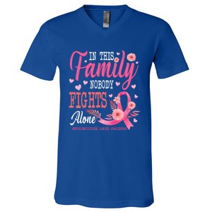 In This Family Nobody Fights Alone Neuroendocrine Cancer Cool Gift V-Neck T-Shirt