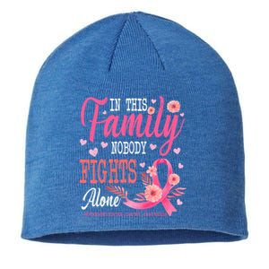 In This Family Nobody Fights Alone Neuroendocrine Cancer Cool Gift Sustainable Beanie