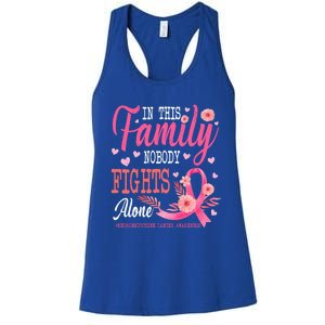 In This Family Nobody Fights Alone Neuroendocrine Cancer Cool Gift Women's Racerback Tank