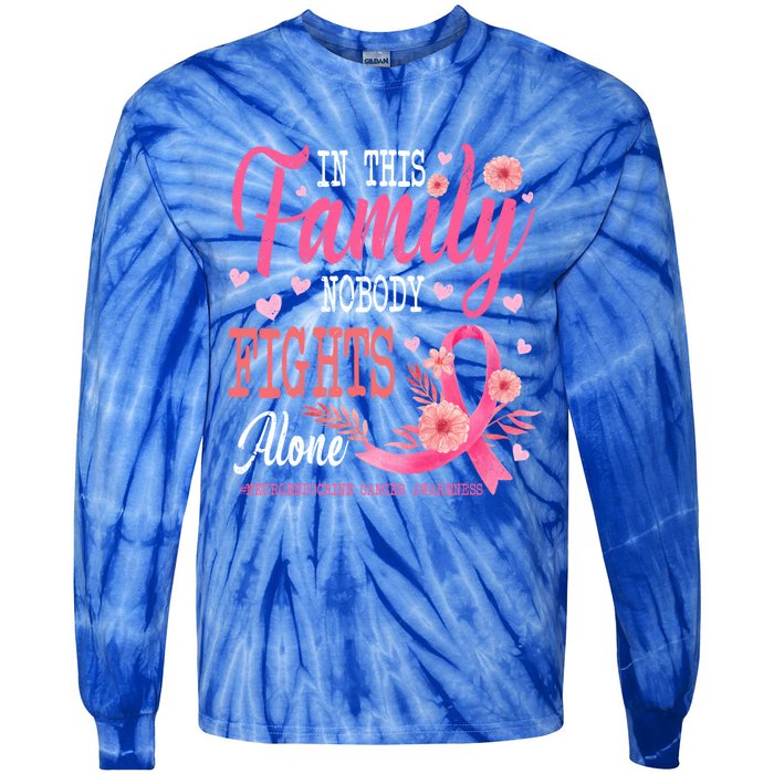 In This Family Nobody Fights Alone Neuroendocrine Cancer Cool Gift Tie-Dye Long Sleeve Shirt