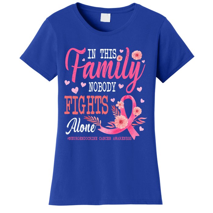 In This Family Nobody Fights Alone Neuroendocrine Cancer Cool Gift Women's T-Shirt