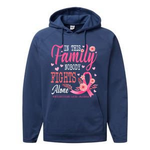 In This Family Nobody Fights Alone Neuroendocrine Cancer Cool Gift Performance Fleece Hoodie