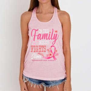 In This Family Nobody Fights Alone Neuroendocrine Cancer Cool Gift Women's Knotted Racerback Tank