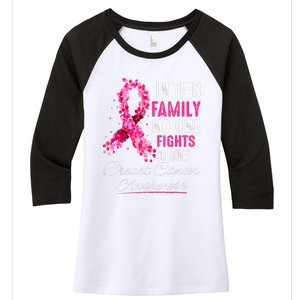 In This Family No One Fight Alone Breast Cancer Awareness Women's Tri-Blend 3/4-Sleeve Raglan Shirt