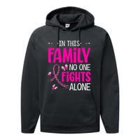 In This Family No One Fight Alone Breast Cancer Awareness Performance Fleece Hoodie