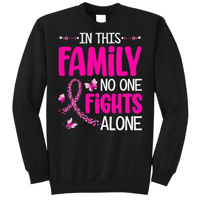 In This Family No One Fight Alone Breast Cancer Awareness Sweatshirt