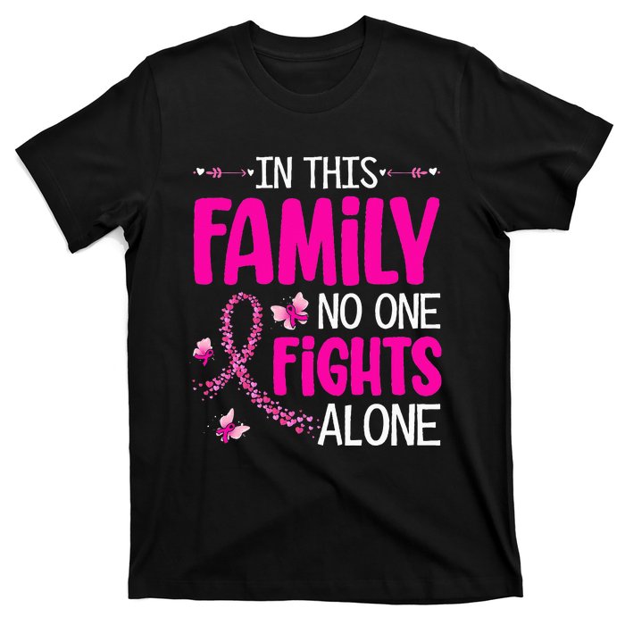 In This Family No One Fight Alone Breast Cancer Awareness T-Shirt