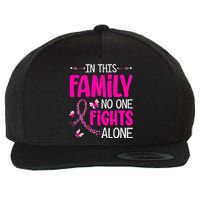 In This Family No One Fight Alone Breast Cancer Awareness Wool Snapback Cap