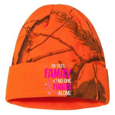 In This Family No One Fight Alone Breast Cancer Awareness Kati Licensed 12" Camo Beanie