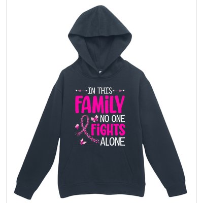 In This Family No One Fight Alone Breast Cancer Awareness Urban Pullover Hoodie