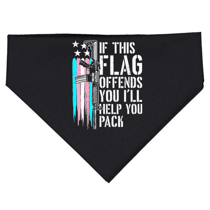 If This Flag Offends You ILl Help You Pack USA-Made Doggie Bandana