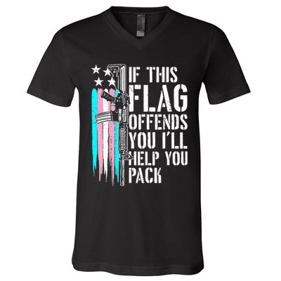 If This Flag Offends You ILl Help You Pack V-Neck T-Shirt