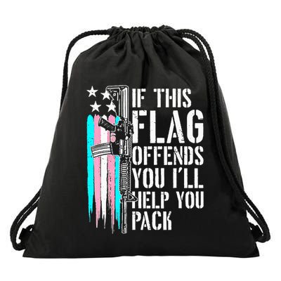 If This Flag Offends You ILl Help You Pack Drawstring Bag