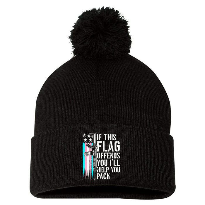 If This Flag Offends You ILl Help You Pack Pom Pom 12in Knit Beanie