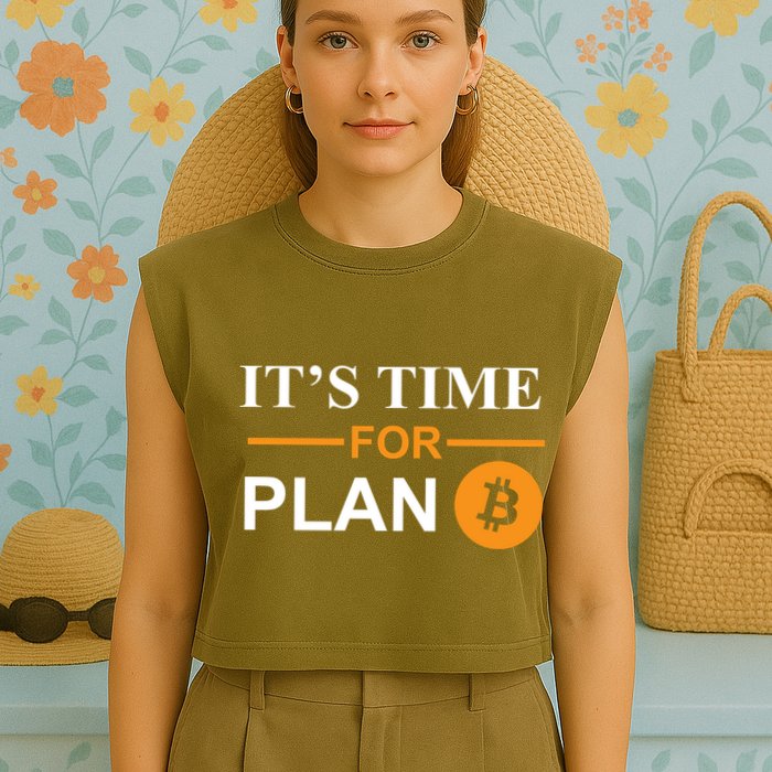 It's Time For Plan B Bitcoin Garment-Dyed Women's Muscle Tee