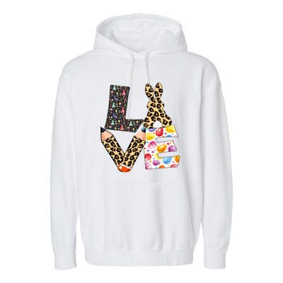 Instructional Technology Facilitator Love Easter Day Leopard Gift Garment-Dyed Fleece Hoodie