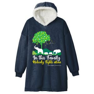 In This Family Nobody Fights Alone Support Fight Gift Hooded Wearable Blanket