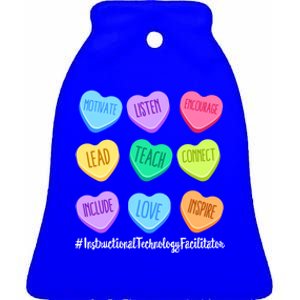 Instructional Technology Facilitator Valentines Day Heart Gift Ceramic Bell Ornament