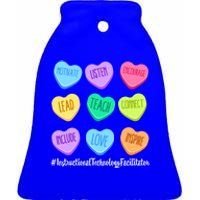 Instructional Technology Facilitator Valentines Day Heart Gift Ceramic Bell Ornament