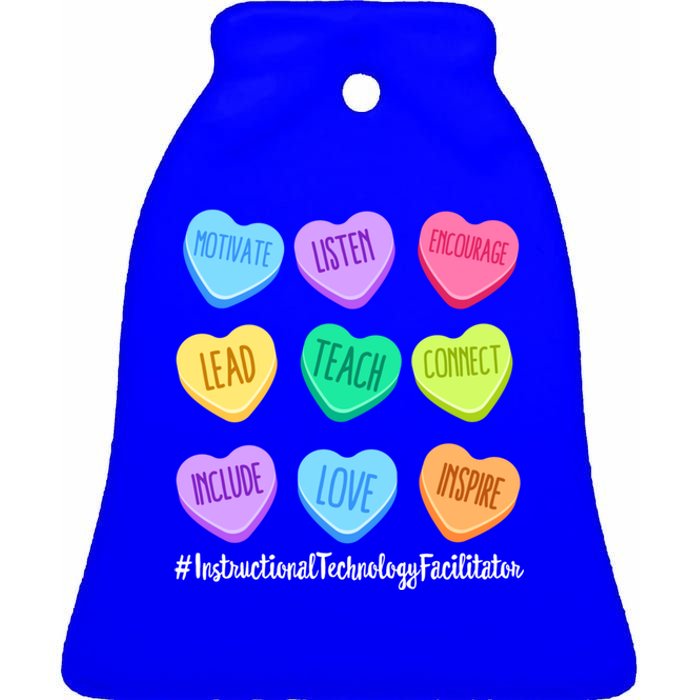 Instructional Technology Facilitator Valentines Day Heart Gift Ceramic Bell Ornament