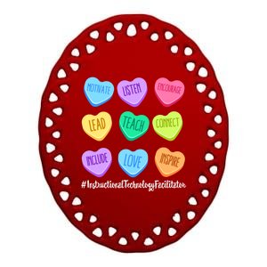 Instructional Technology Facilitator Valentines Day Heart Gift Ceramic Oval Ornament