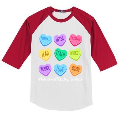 Instructional Technology Facilitator Valentines Day Heart Gift Kids Colorblock Raglan Jersey