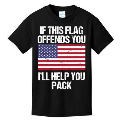 If This Flag Offends You I'll Help You Pack Design Veteran T Kids T-Shirt