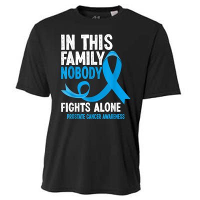 In This Family Nobody Fights Alone Prostate Cancer Awareness Cooling Performance Crew T-Shirt