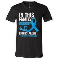 In This Family Nobody Fights Alone Prostate Cancer Awareness V-Neck T-Shirt