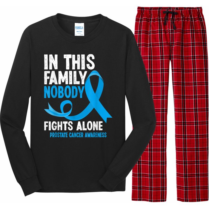 In This Family Nobody Fights Alone Prostate Cancer Awareness Long Sleeve Pajama Set