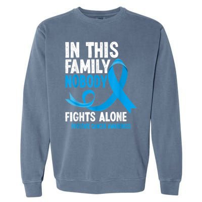 In This Family Nobody Fights Alone Prostate Cancer Awareness Garment-Dyed Sweatshirt