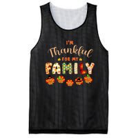 Im Thankful for My Family Thanksgiving Day Turkey Thankful Mesh Reversible Basketball Jersey Tank