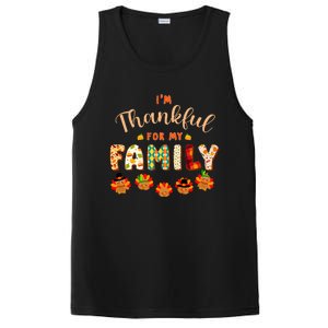 Im Thankful for My Family Thanksgiving Day Turkey Thankful PosiCharge Competitor Tank