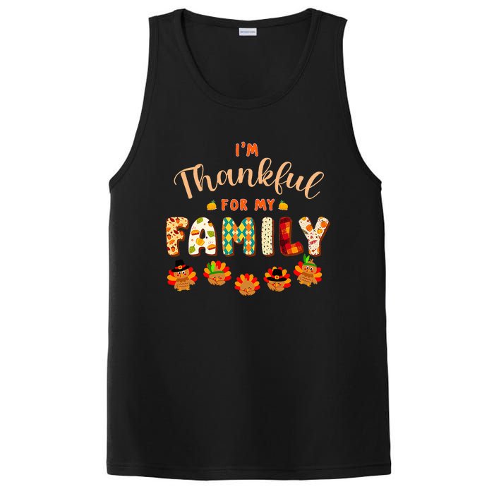 Im Thankful for My Family Thanksgiving Day Turkey Thankful PosiCharge Competitor Tank