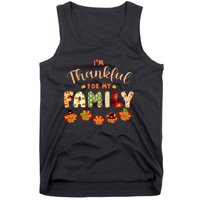 Im Thankful for My Family Thanksgiving Day Turkey Thankful Tank Top