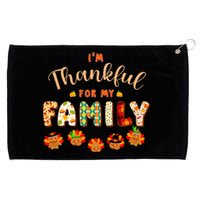 Im Thankful for My Family Thanksgiving Day Turkey Thankful Grommeted Golf Towel