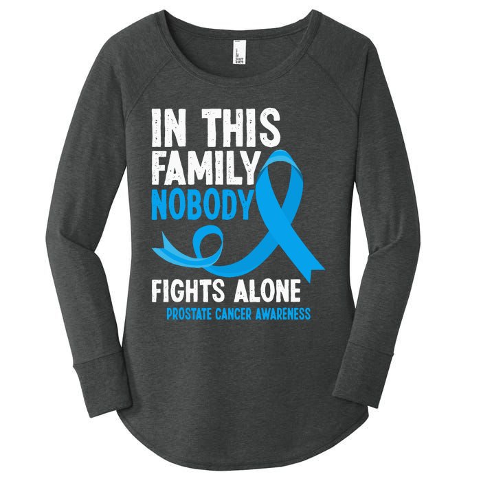 In This Family Nobody Fights Alone Prostate Cancer Awareness Women's Perfect Tri Tunic Long Sleeve Shirt