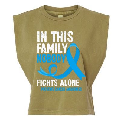 In This Family Nobody Fights Alone Prostate Cancer Awareness Garment-Dyed Women's Muscle Tee