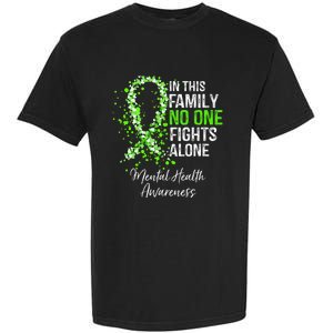 In This Family No One Fights Alone Mental Health Awareness Garment-Dyed Heavyweight T-Shirt