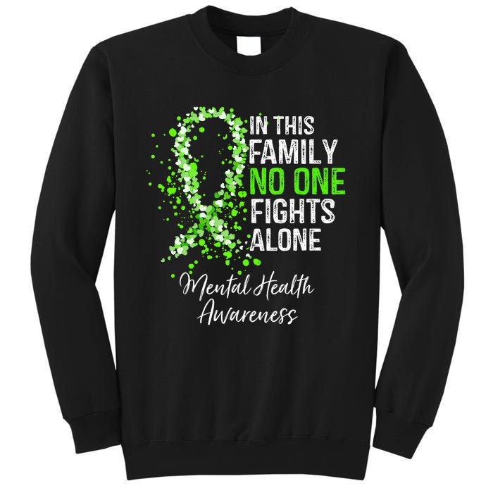 In This Family No One Fights Alone Mental Health Awareness Sweatshirt