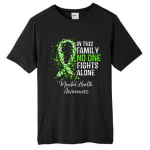 In This Family No One Fights Alone Mental Health Awareness Tall Fusion ChromaSoft Performance T-Shirt