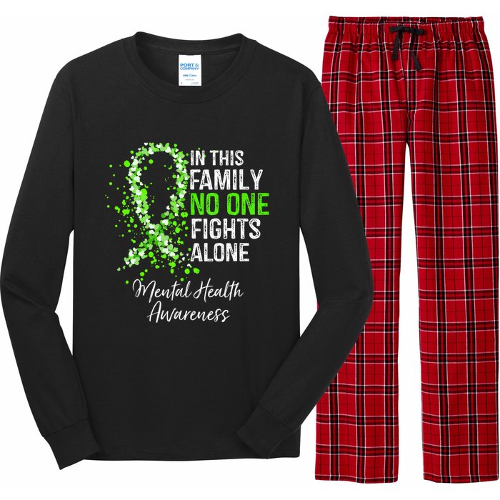 In This Family No One Fights Alone Mental Health Awareness Long Sleeve Pajama Set