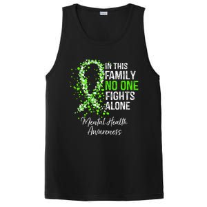 In This Family No One Fights Alone Mental Health Awareness PosiCharge Competitor Tank