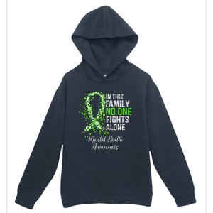 In This Family No One Fights Alone Mental Health Awareness Urban Pullover Hoodie