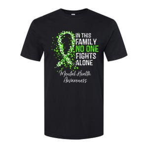 In This Family No One Fights Alone Mental Health Awareness Softstyle CVC T-Shirt