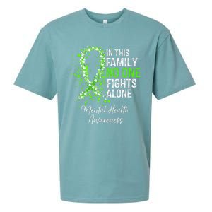 In This Family No One Fights Alone Mental Health Awareness Sueded Cloud Jersey T-Shirt