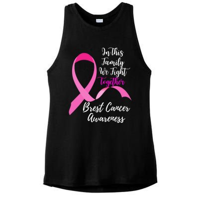 In This Family We Fight Together Breast Cancer Awareness Great Gift Ladies PosiCharge Tri-Blend Wicking Tank